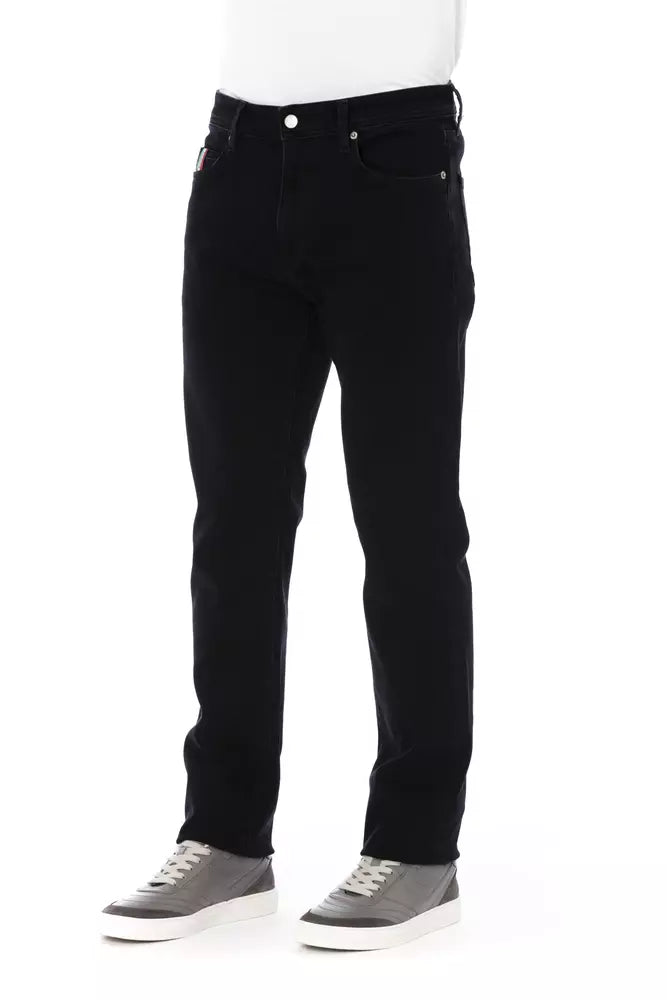 Elegantes jeans de mezcla de algodón negro