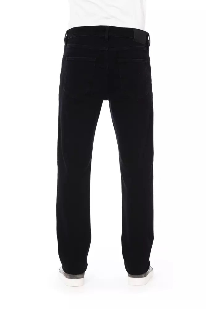 Elegantes jeans de mezcla de algodón negro