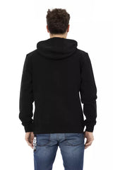 Black Cotton Men Hoodie