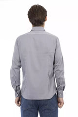 Chic Grey Slim Fit Designer Shirt