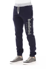 Tricolor Insert Fleece Sporthose in Blau