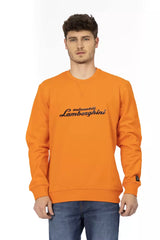 Sweat-shirt élégant à l'orange avec un logo à manches