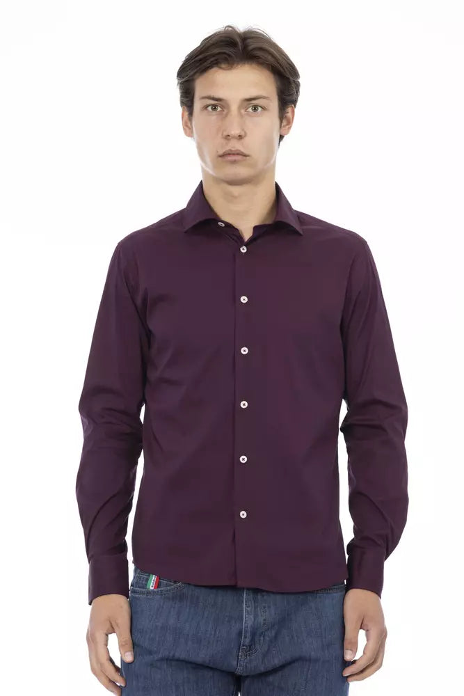 Chic Bordeaux Slim Fit Men's Shirt