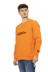 Sweat-shirt élégant à l'orange avec un logo à manches