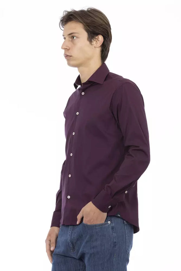 Chic Burdeos Slim Fit Camiseta para hombres