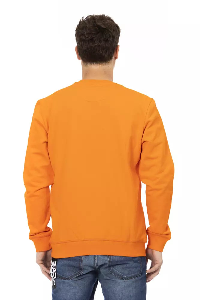 Sweat-shirt élégant à l'orange avec un logo à manches