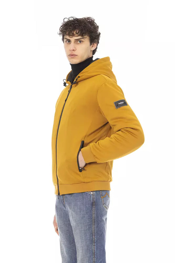 Veste à capuche courte jaune élégante