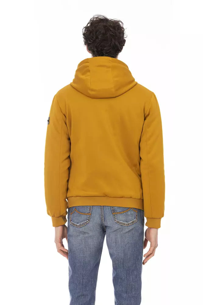 Veste à capuche courte jaune élégante