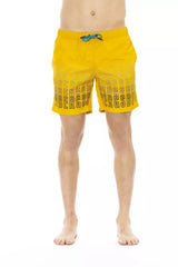 Short de natation imprimé Degradé en jaune vibrant