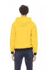 Sonnenschein gelbe Baumwoll -Hoodie mit vorderem Logo