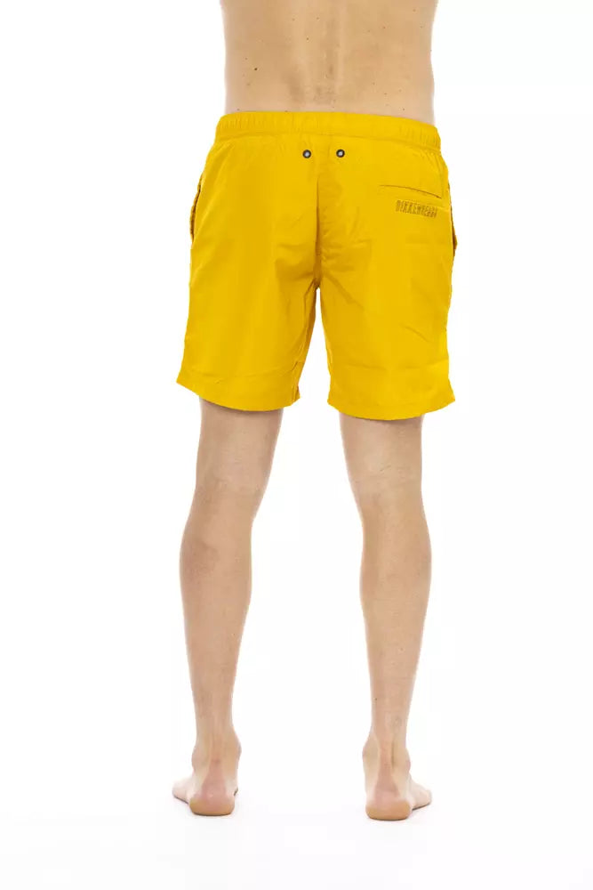 Short de natation imprimé Degradé en jaune vibrant