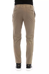 Elegante beige Baumwollmischhose