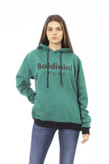 Eleganter schwarzer Baumwoll -Fleece -Hoodie