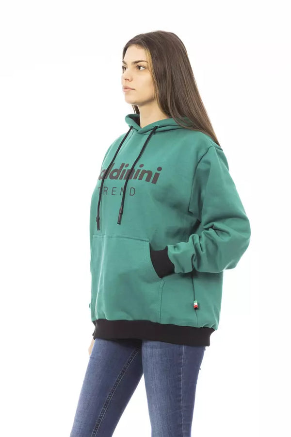 Elegante sudadera con capucha de vellón de algodón negro