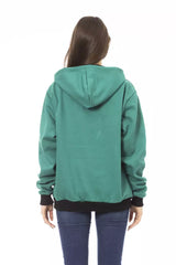 Κομψό μαύρο βαμβάκι fleece hoodie