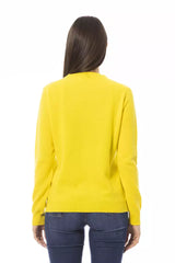 Maglione chic-wool-cashere girocollo in giallo