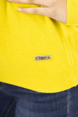 Maglione chic-wool-cashere girocollo in giallo