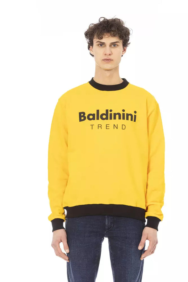 Sweat à capuche en coton jaune rayonnant avec accent de logo