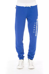 Pantalon de sport en coton bleu chic avec fermeture en dentelle