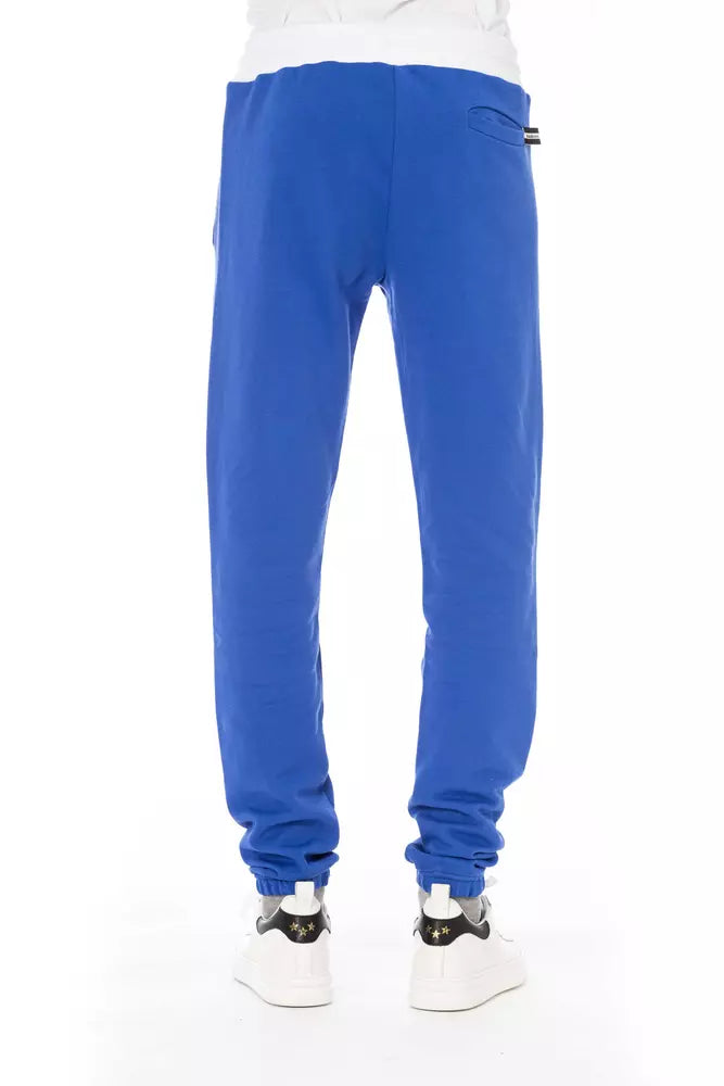 Pantalon de sport en coton bleu chic avec fermeture en dentelle