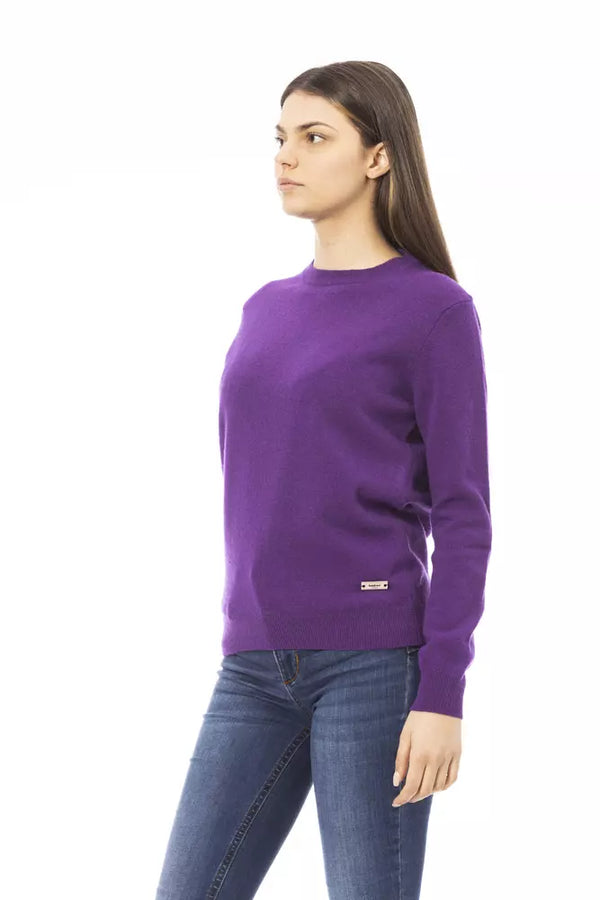 Crewneck Wool-Cashmere Blend Purple Purple Pull