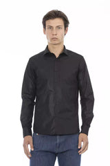 Elegante camicia in fit italiane nere italiane