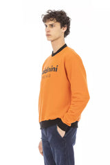 Orange Cotton Fleece Hoodie mit vorderem Logo