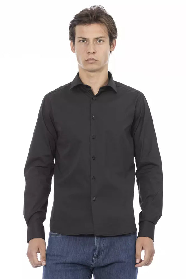 Camisa de cuello italiano de Elite Grey Slim Fit Italian