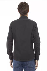 Elite Grey Slim Fit Italienisch Kragenhemd