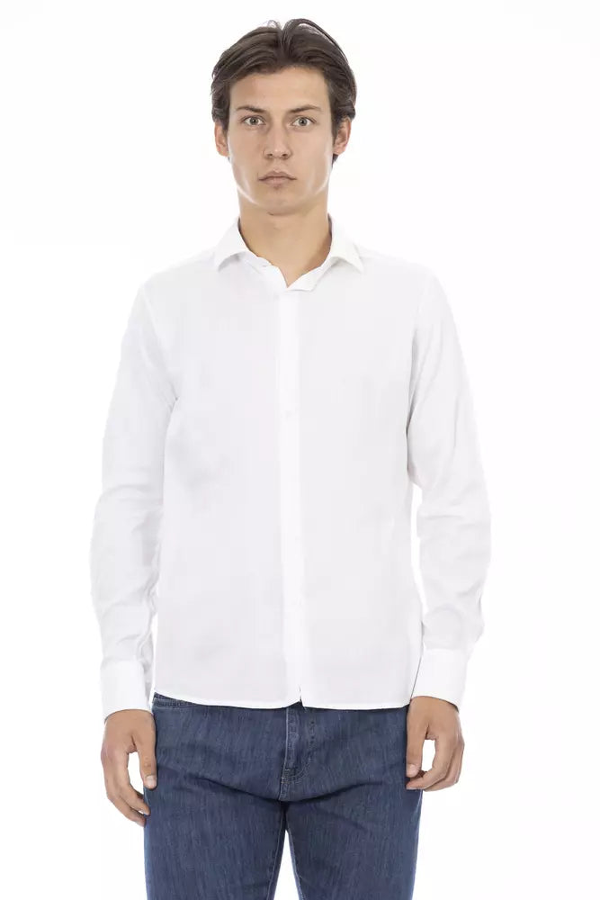 Elegant Slim Fit White Baumwollhemd