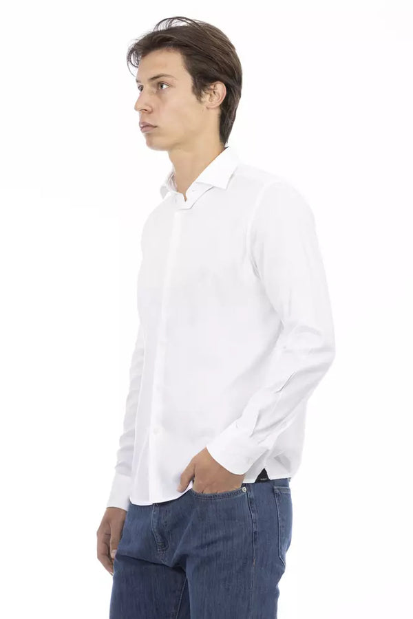 Camisa de algodón blanco elegante Fit White