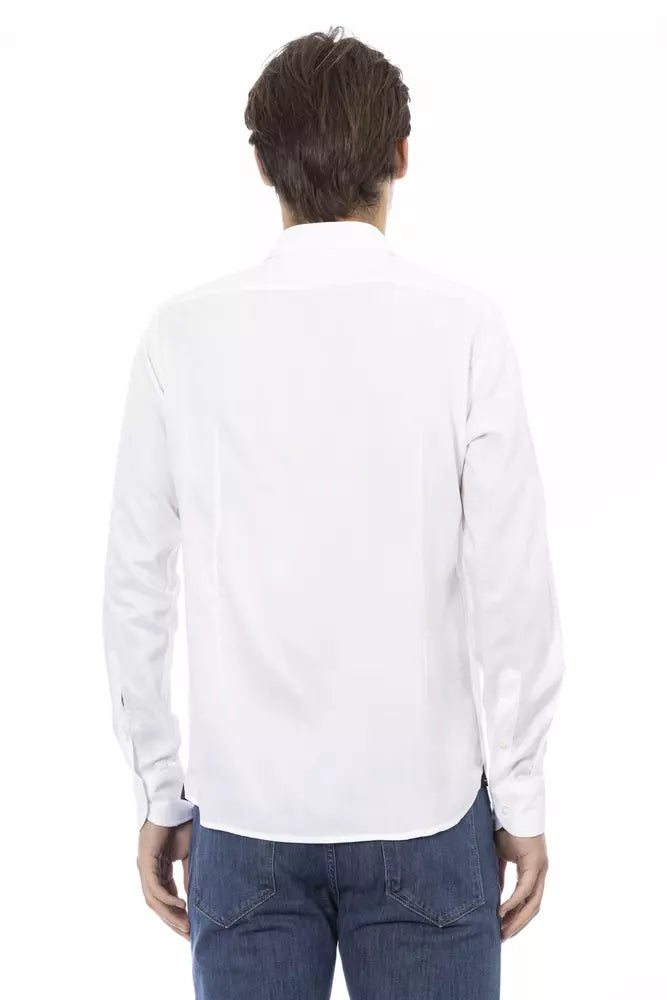 Chemise en coton blanc élégant slim fit