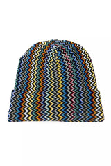 Gorro de lana multicolor de fantasía geométrica