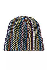 Gorro de lana multicolor de fantasía geométrica