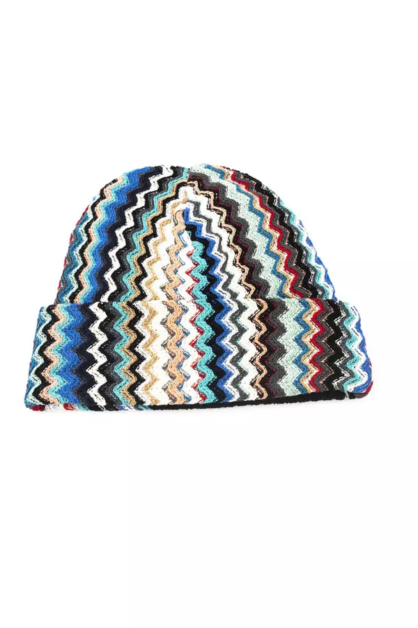 Cappello di miscela di lana multicolore geometrica