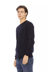 Eleganter Crewneck Blue Pullover - 100% Stoff