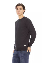 Gray Fabric Men Sweater