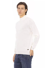 White Fabric Men's Turtleneck Sweater