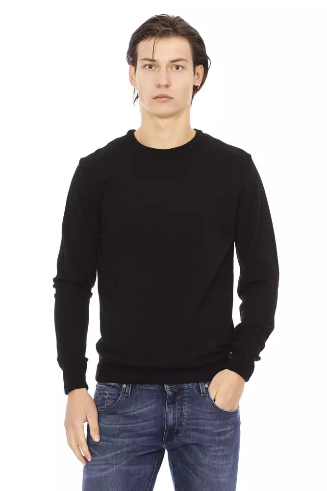 Κομψό μαύρο πουλόβερ Turtleneck