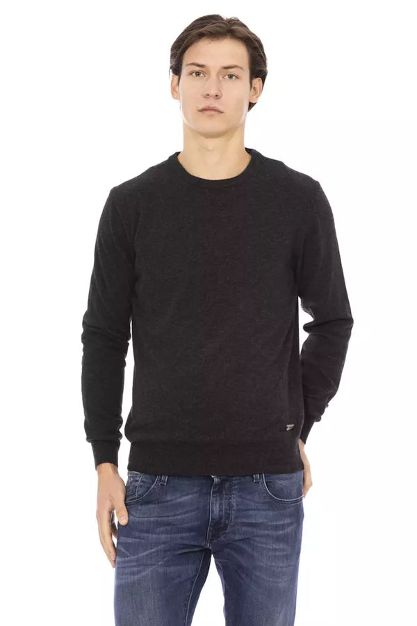 Black Wool Men Sweater