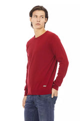 Erhöhter Eleganz -Crewneck -Pullover in Rot