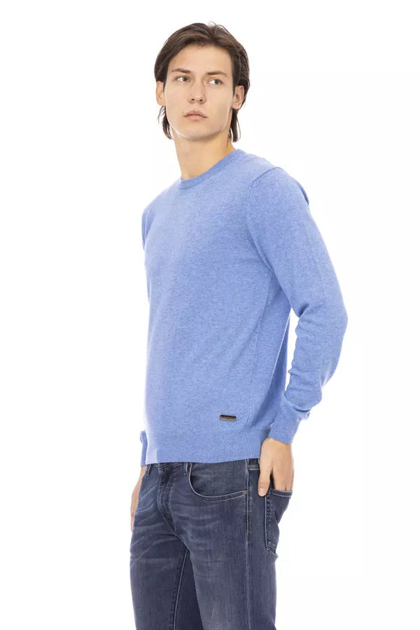 Elegante maglione da equipaggiamento azzurro per uomini