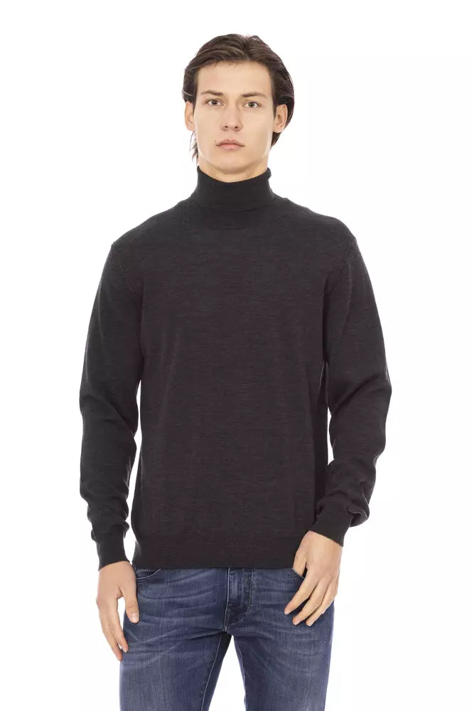 Κομψό καφέ πουλόβερ Turtleneck