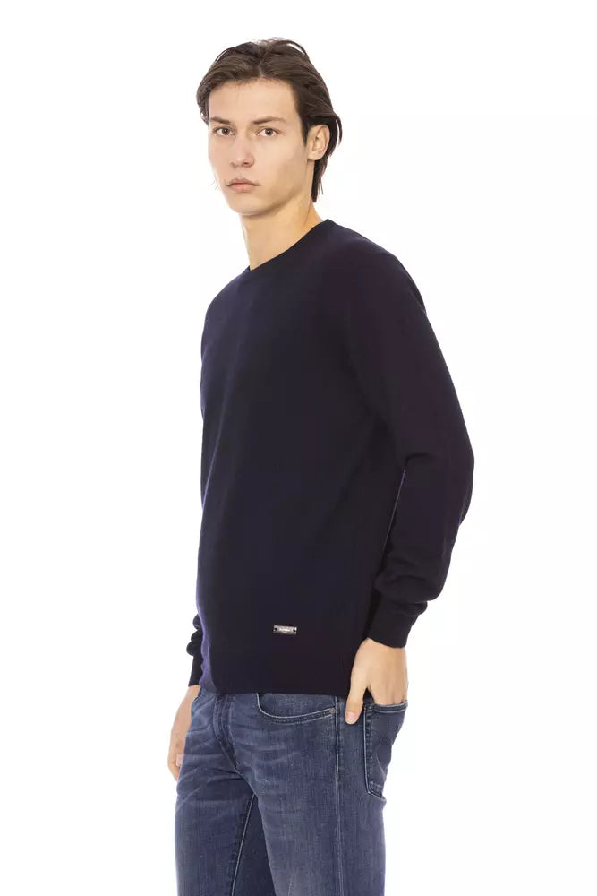 Blue Wool Men Sweater