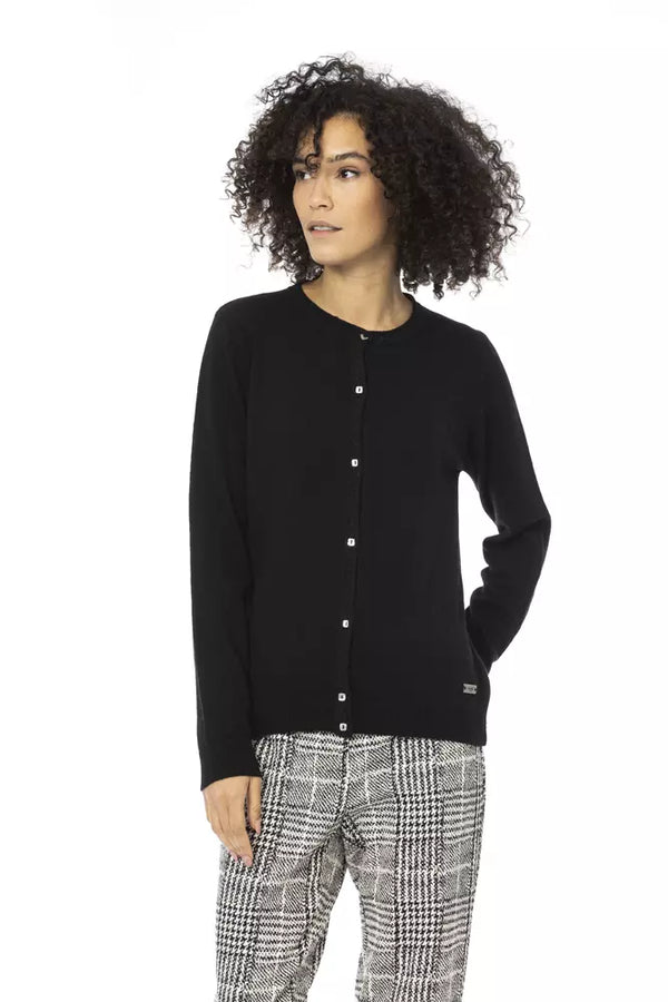 Elegante maglione monogramma a maniche lunghe