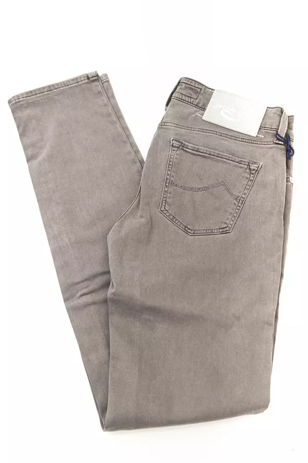 Chic Vintage-inspirierte graue 5-Pocket-Jeans