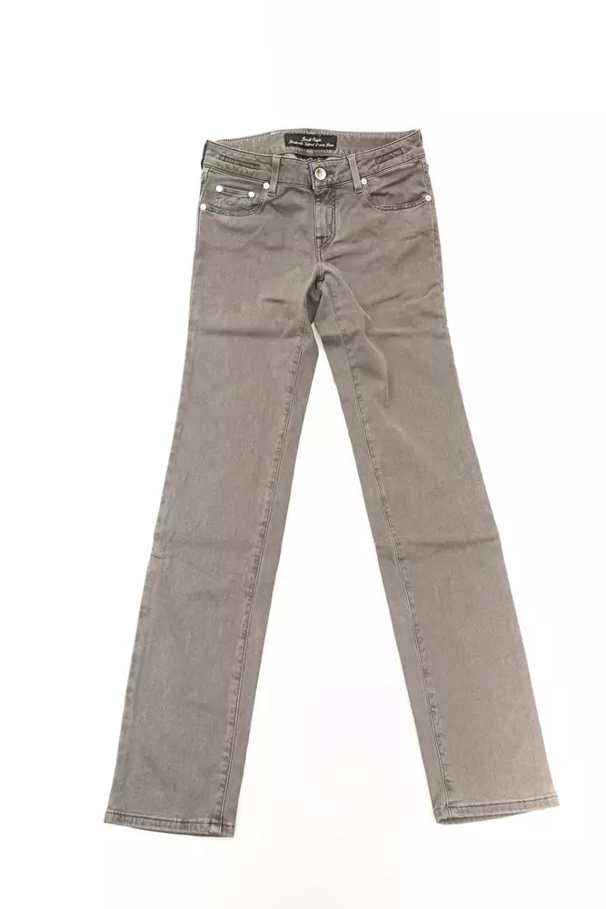 Chic Vintage-inspirierte graue 5-Pocket-Jeans