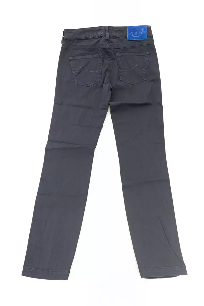 Jeans étiquette de peau poney slim chic