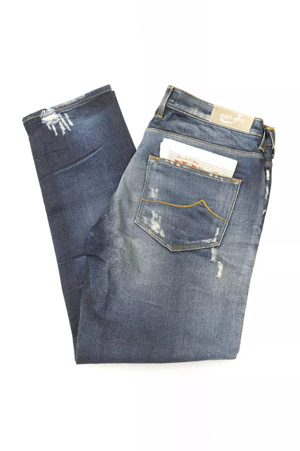 Elegantes jeans de pierna recta con rasgaduras elegantes