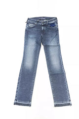 Chic jeans bordados de ajuste delgado con dobladillo con flecos